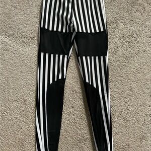 Joyce Leslie Black and White Striped Leggings